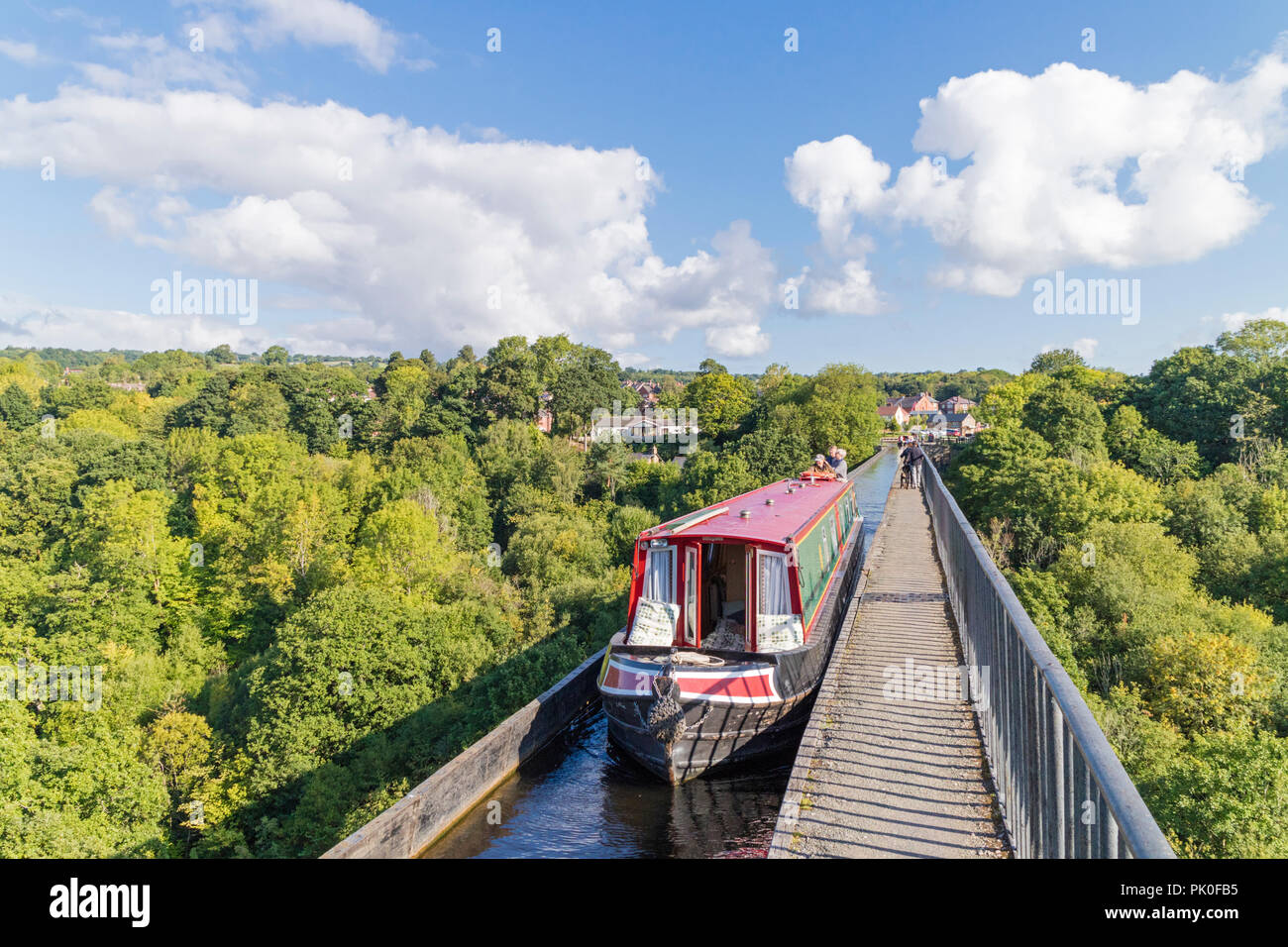 Aqueduc de Pontcysyllte (Traphont Ddŵr pont) sur le canal de Llangollen, Wales, UK Banque D'Images