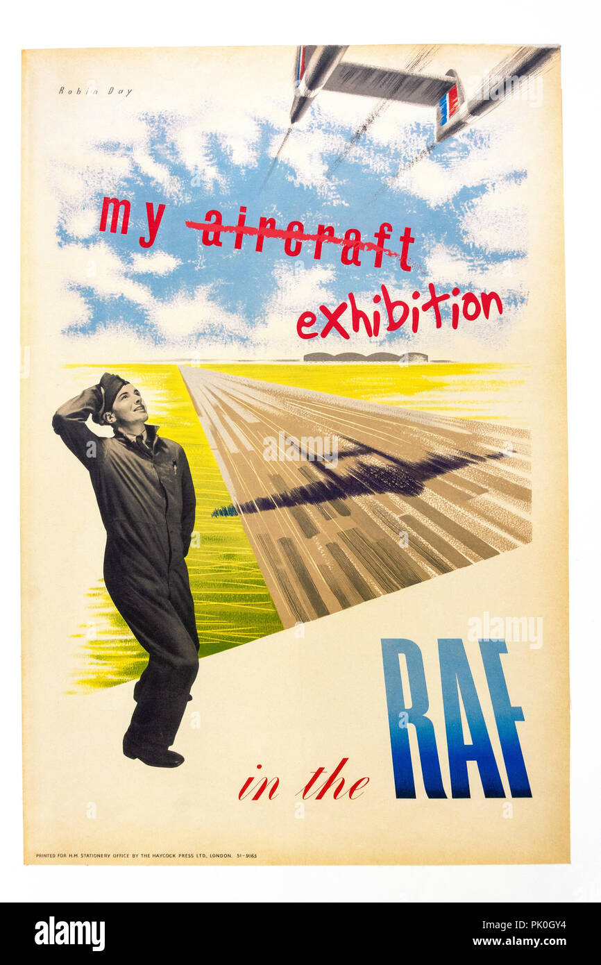 Vintage poster dans la Royal Air Force Museum, Colindale, Région de Barnet, Greater London, Angleterre, Royaume-Uni Banque D'Images