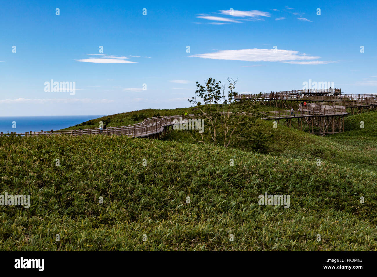71. 1 cinq lacs 知床五湖 Shiretoko est un groupe de cinq petits lacs formés par l'éruption du Mont à proximité Io. L'eau est injectée dans les lacs en métro Banque D'Images