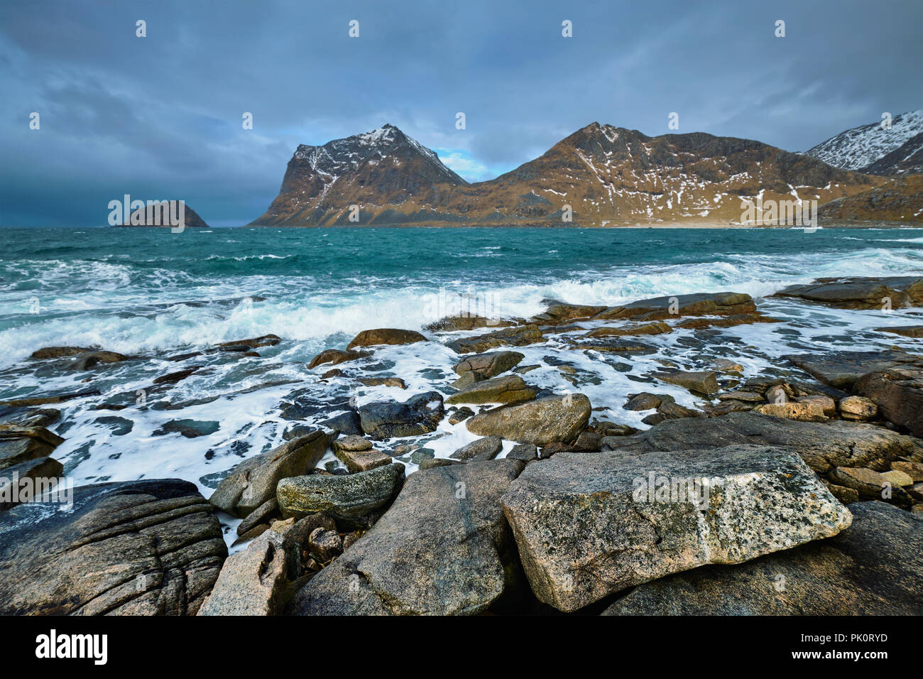 Côte Rocheuse de fjord en Norvège Banque D'Images