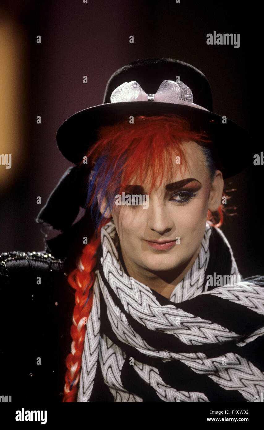 Boy George (Culture Club) sur 29.11.1984 à Augsbourg. Dans le monde d'utilisation | Banque D'Images