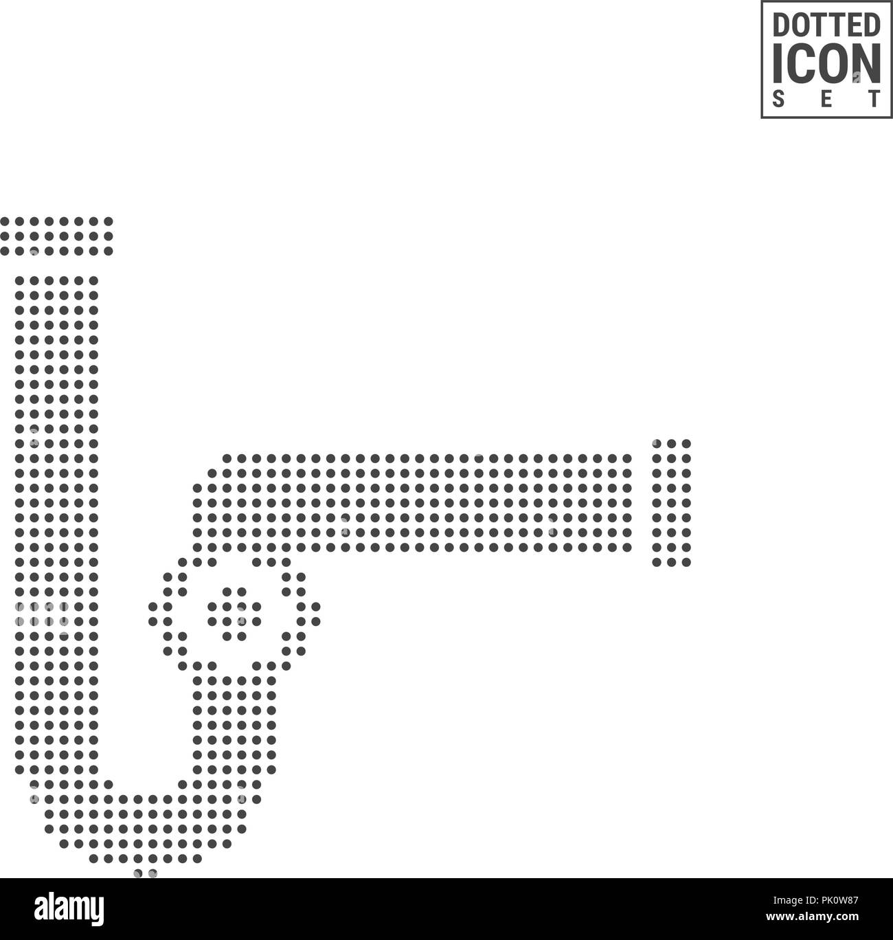 Connecteur de tuyau d'acier et de l'icône de configuration de point. Travaux de plomberie Icône pointillée isolé sur blanc. Vector Background, modèle. Peut être utilisé pour la publicité, l'interface utilisateur Web et mobile. Illustration de Vecteur