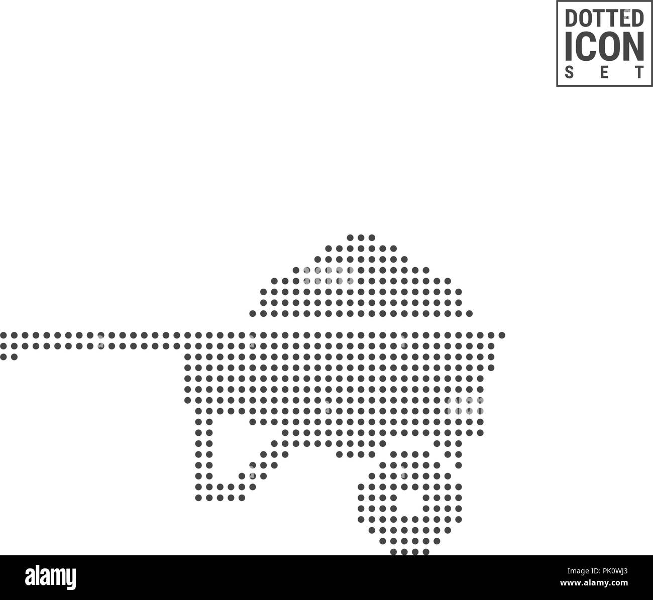 L'icône de configuration de point de brouette. Panier jardin isolé sur l'icône en pointillé blanc. Vector Background, modèle. Peut être utilisé pour la publicité, l'interface utilisateur Web et mobile. Illustration de Vecteur