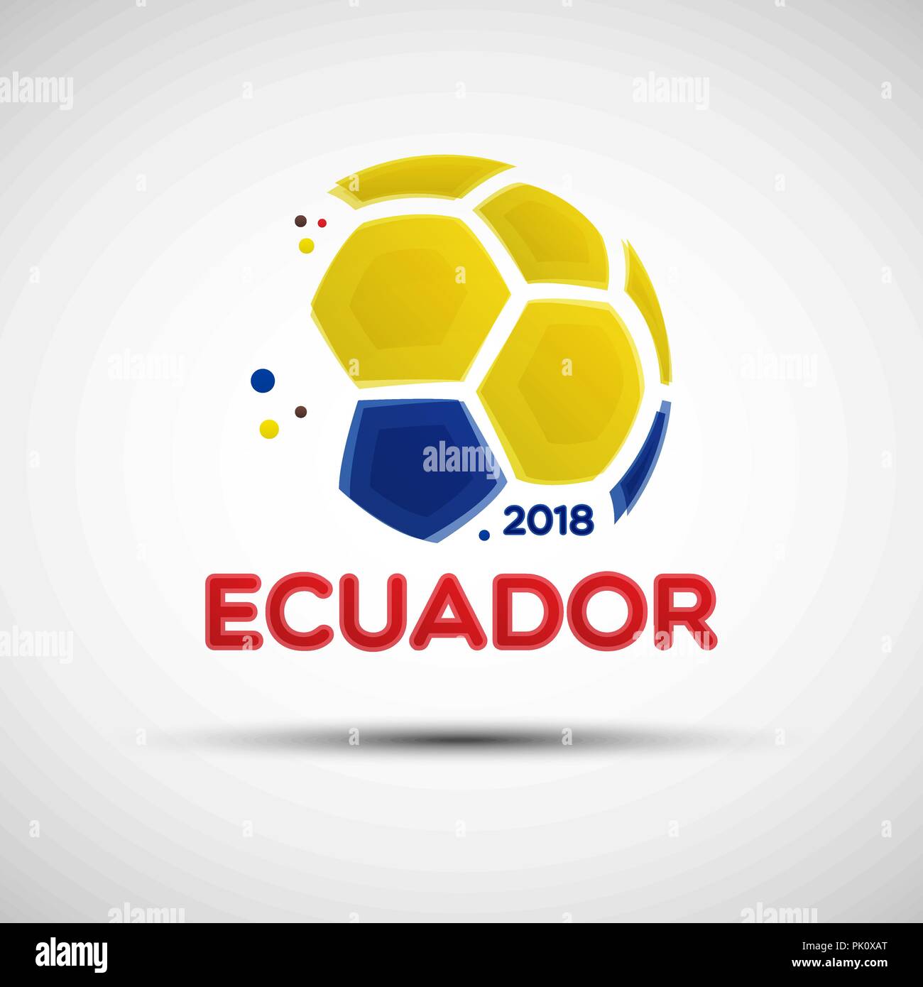 Championnat de Football bannière. Drapeau de l'Equateur. Illustration Vecteur de résumé ballon de soccer avec les couleurs du drapeau national équatorien pour votre conception Illustration de Vecteur