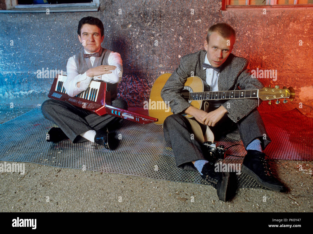 L'Assemblée générale (l-r) : Eric Radcliffe, Vince Clarke sur 03.01.1984 à München / Munich. Dans le monde d'utilisation | Banque D'Images