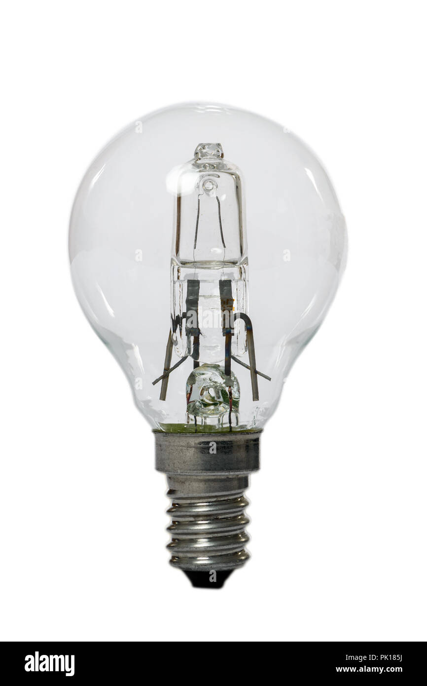 Lampe halogène avec ampoule en verre opaque et E27 Connexion. Ancienne  Norme de consommation obsolète et interdites par le règlement actuel Photo  Stock - Alamy
