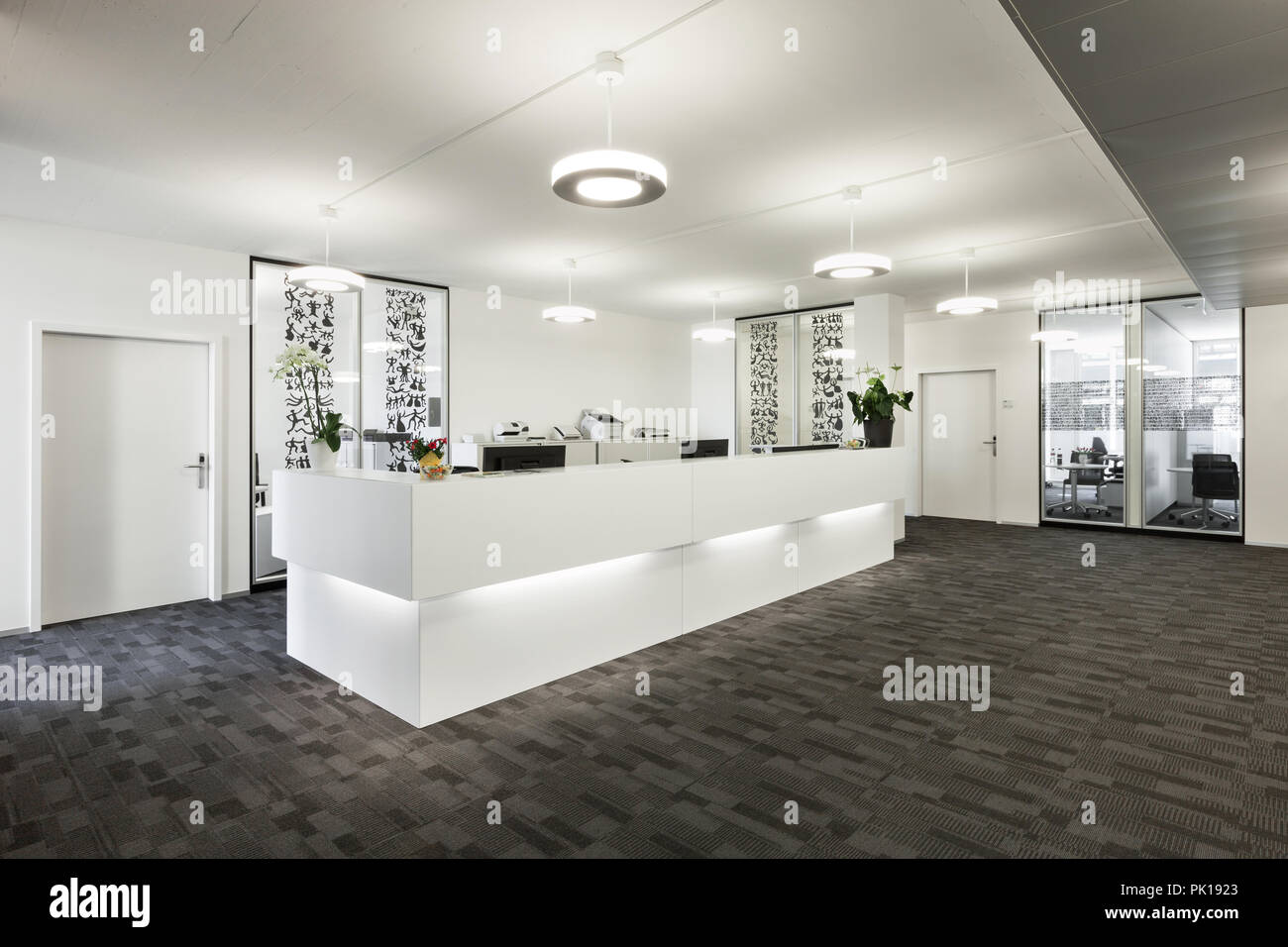 Salle de réception vide dans un immeuble moderne Banque D'Images