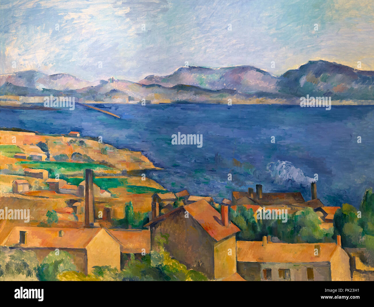 La baie de Marseille vu de l'Estaque, Paul Cezanne, vers 1885, l'Art Institute of Chicago, Chicago, Illinois, USA, Amérique du Nord, Banque D'Images