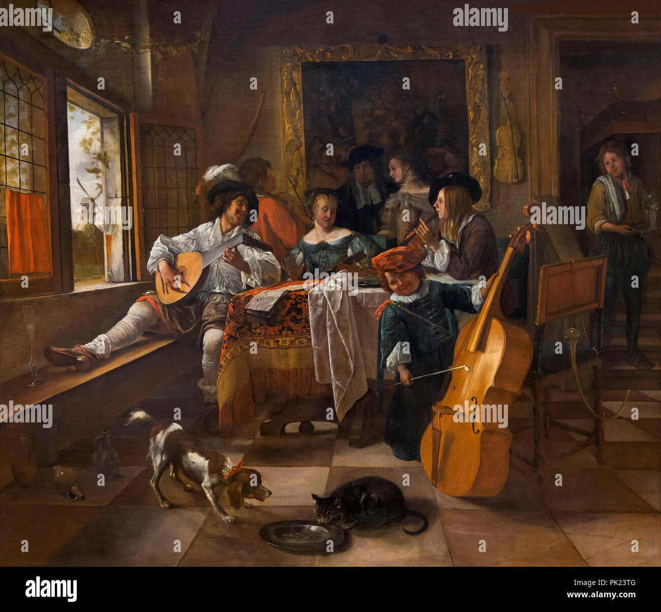 Le Concert en famille, Jan Steen, 1666, Art Institute of Chicago, Chicago, Illinois, USA, Amérique du Nord, Banque D'Images