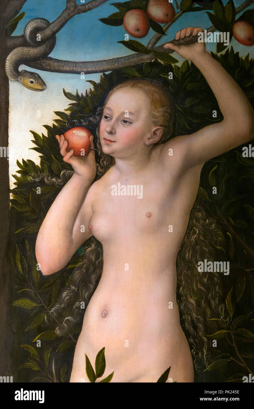Eve, détail, Lucas Cranach l'ancien, 1537, Art Institute of Chicago, Chicago, Illinois, USA, Amérique du Nord, Banque D'Images