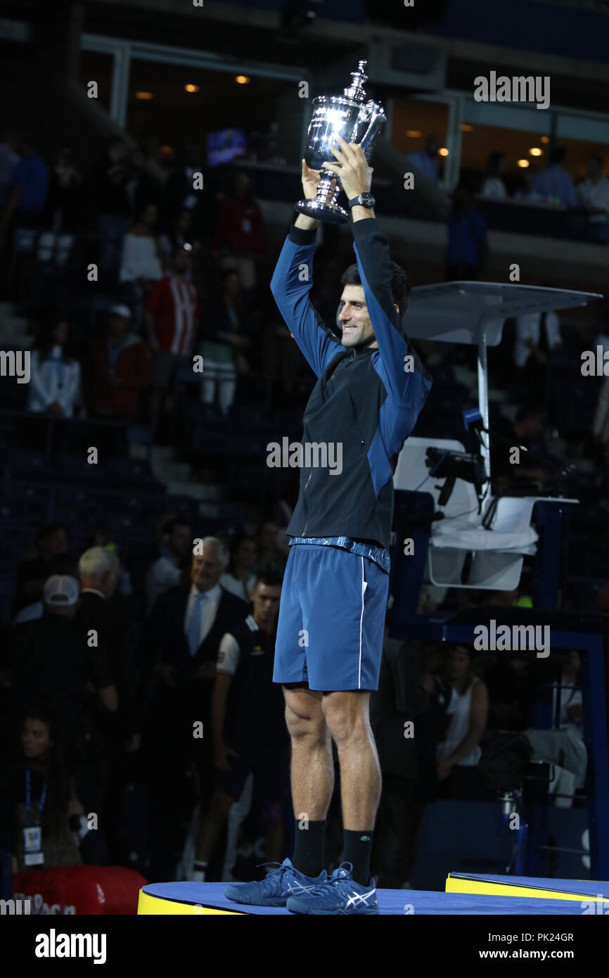 Novak Djokovic US Open Tennis 9-9-2018 Photo de John Barrett/PHOTOlink Banque D'Images
