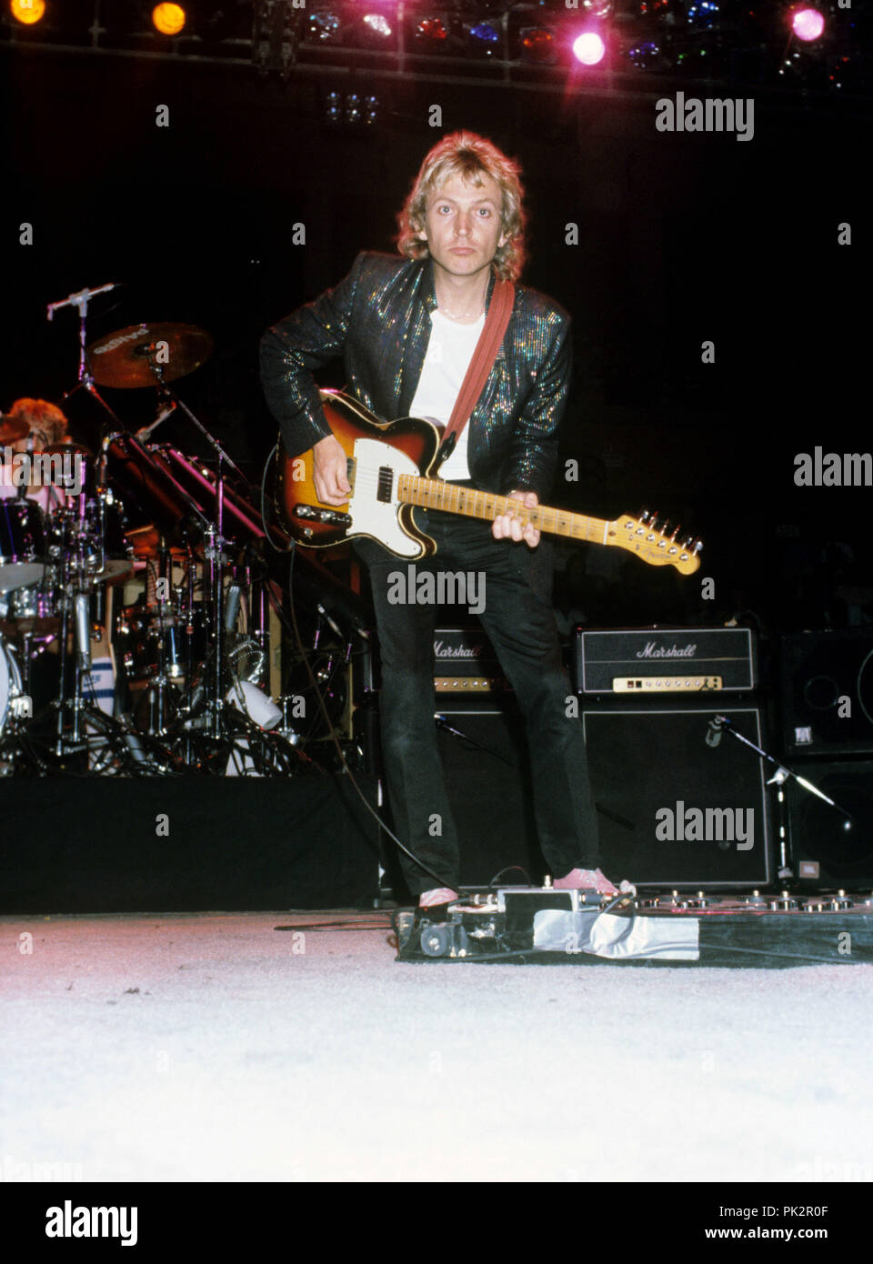 La Police (Andy Summers) en mars 1982. Dans le monde d'utilisation | Banque D'Images