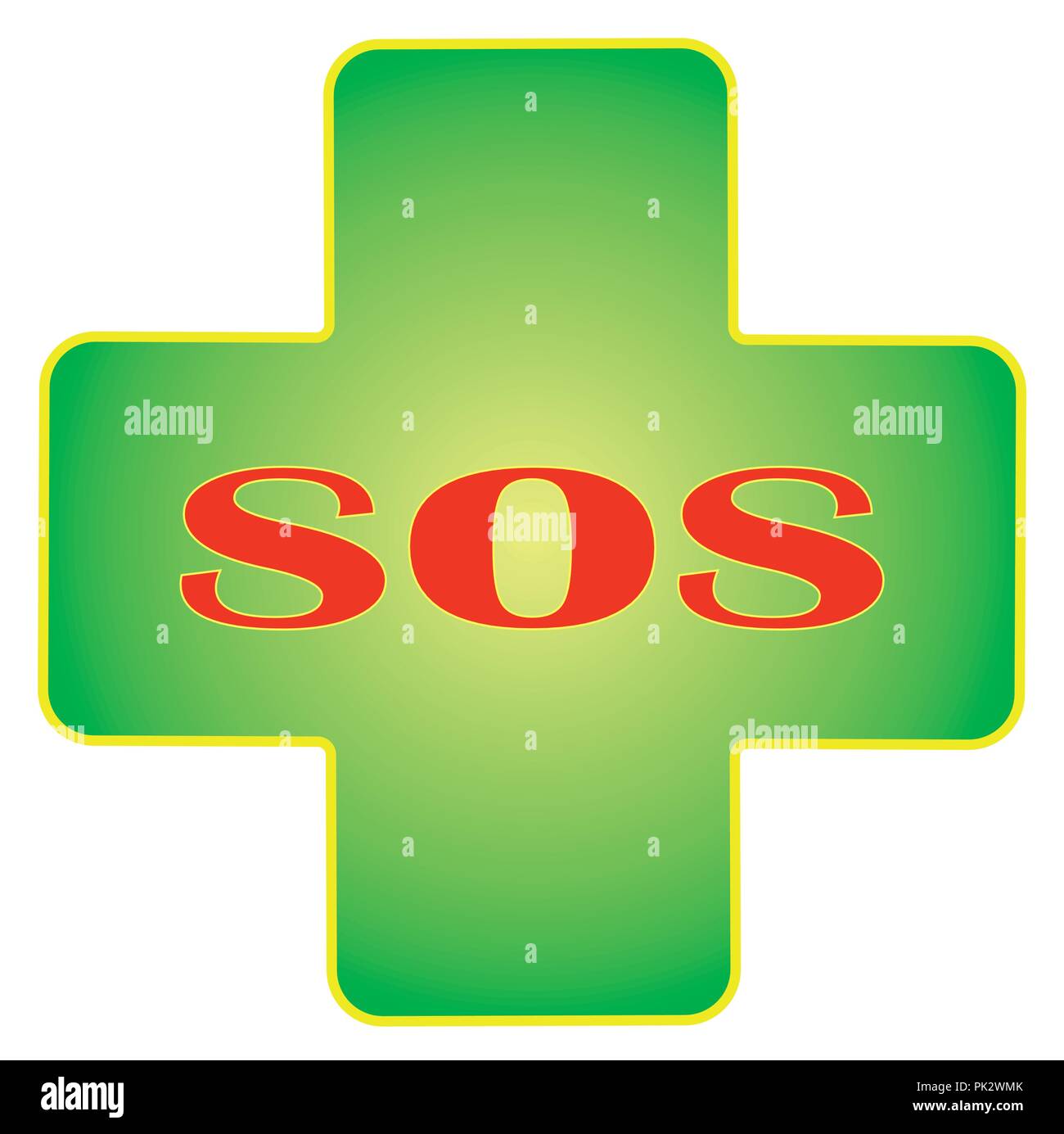 SOS. Santé. Pharmacie. Concept médical croisé, isolé, blanc de santé. .vecteur Illustration de Vecteur