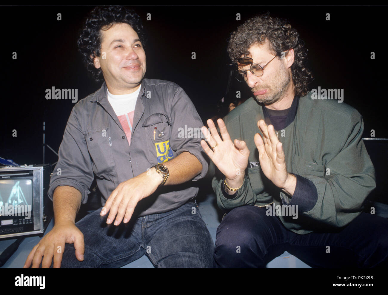 (L-r) : Fryderyk Gabowicz, Michael Cretu en avril 1990 à Londres. Dans le monde d'utilisation | Banque D'Images