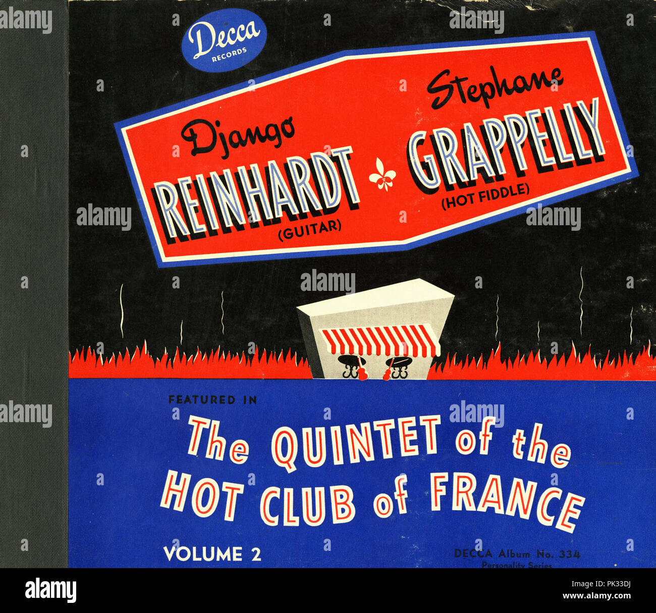Vintage vinyl record album - Django Reinhardt Stéphane Grappelly - guitare et guitare chaude Banque D'Images
