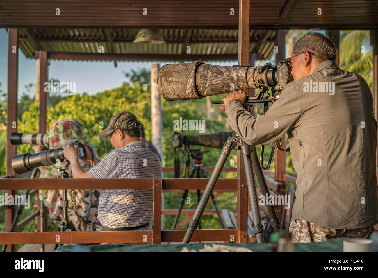 Les photographes objectif long, Costa Rica Banque D'Images