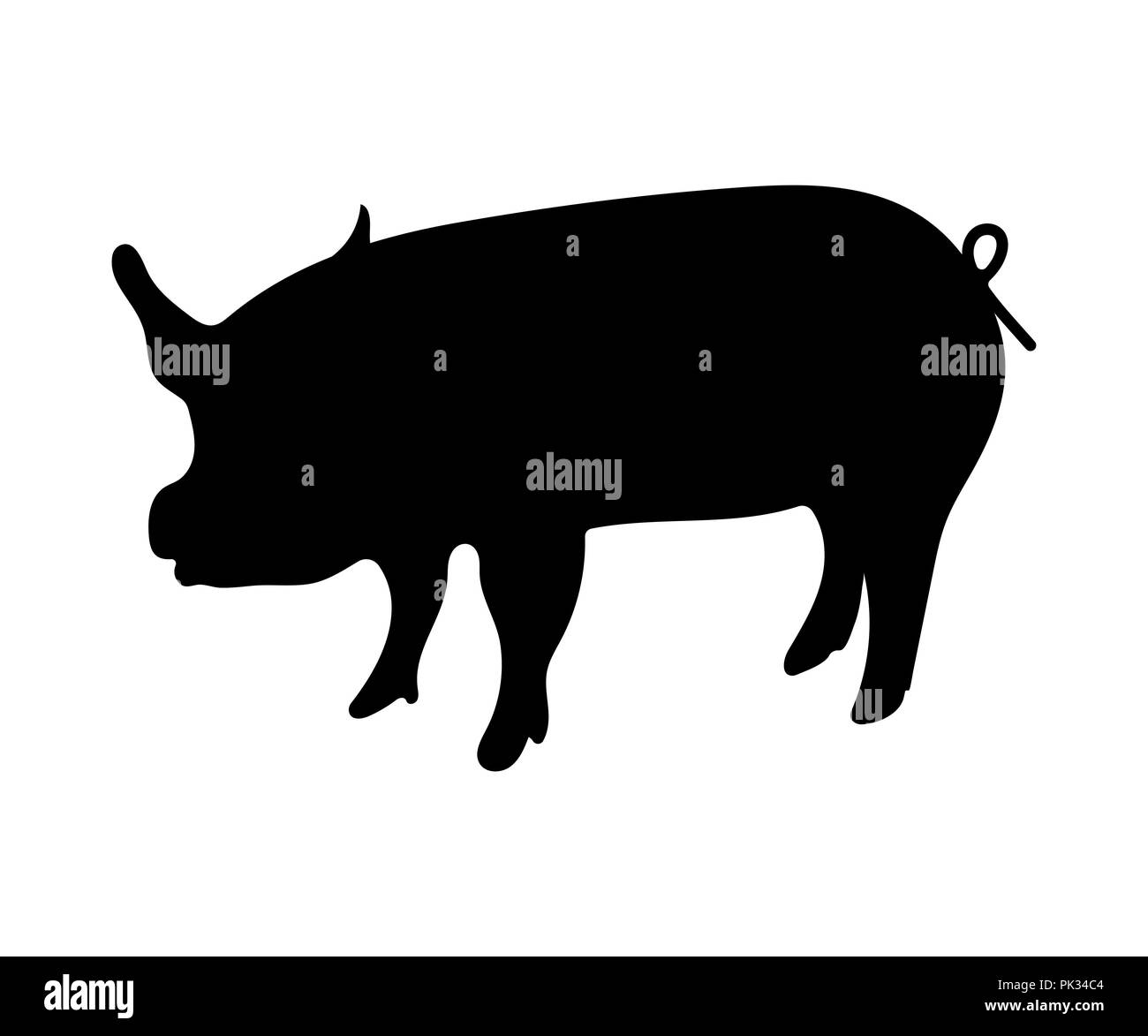 Silhouette d'un porc Illustration de Vecteur