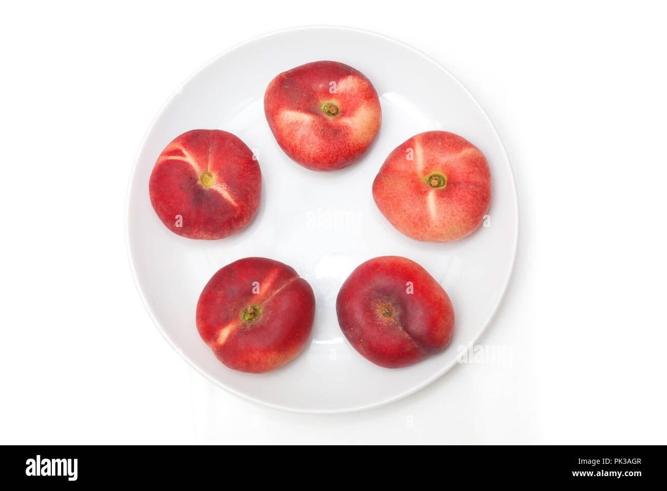 Télévision les pêches Saturne peach isolated on a white background studio. Banque D'Images