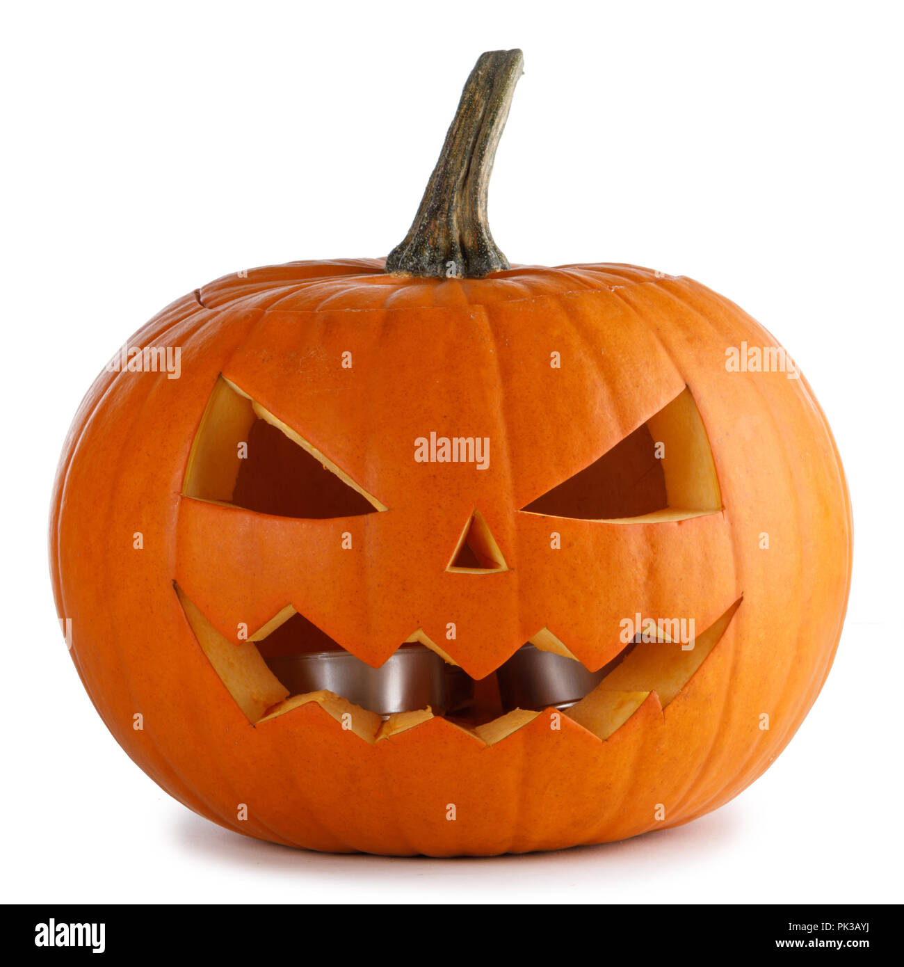 Un Halloween Citrouille isolé sur fond blanc Banque D'Images