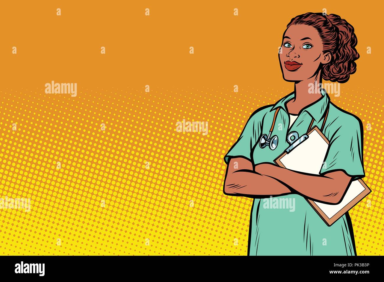 Infirmière de l'Afrique. Médecine et santé Illustration de Vecteur