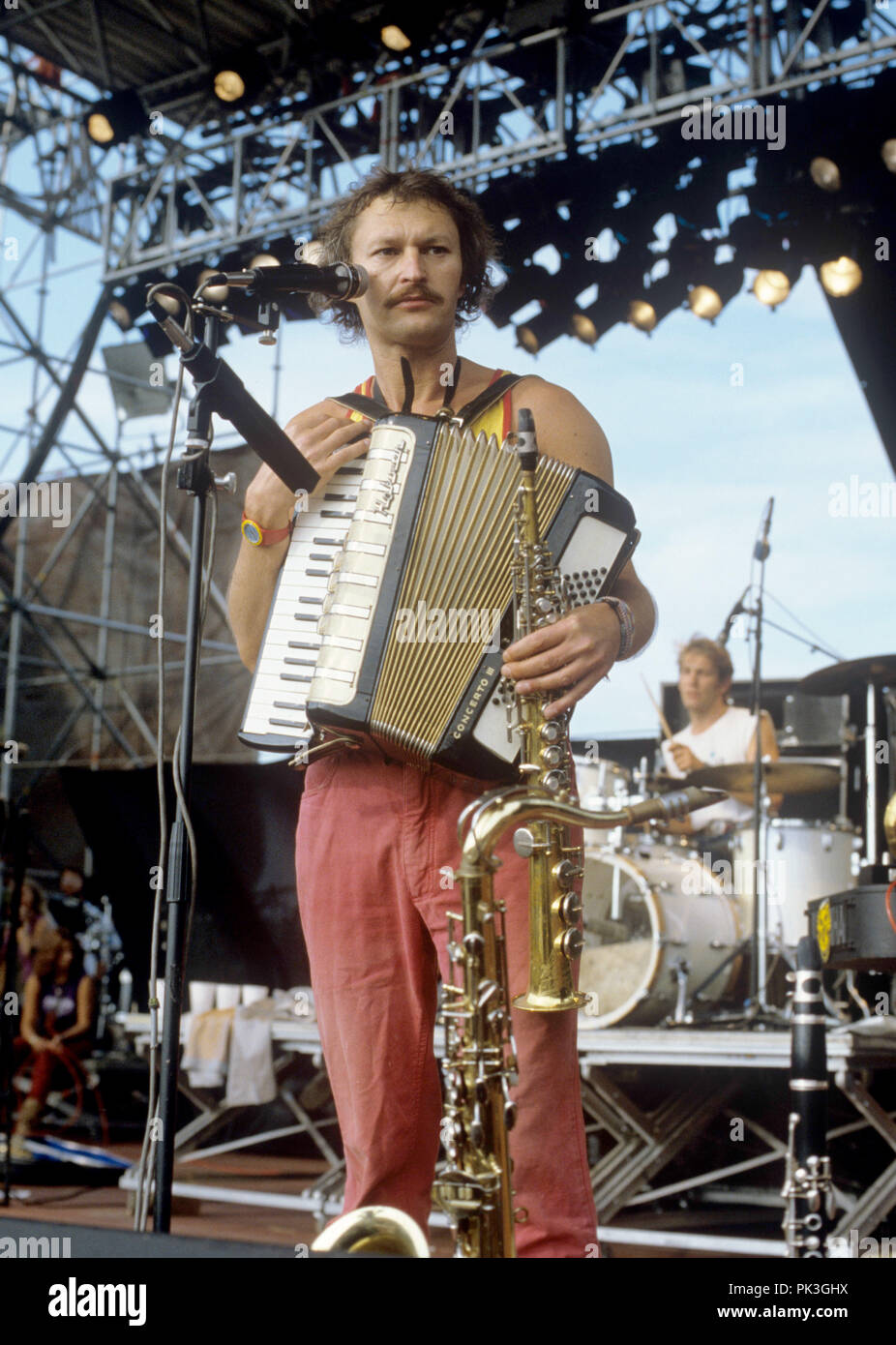 Hans-Jürgen Buchner (Haindling) sur 26.07.1986 dans Burglengenfeld. Dans le monde d'utilisation | Banque D'Images