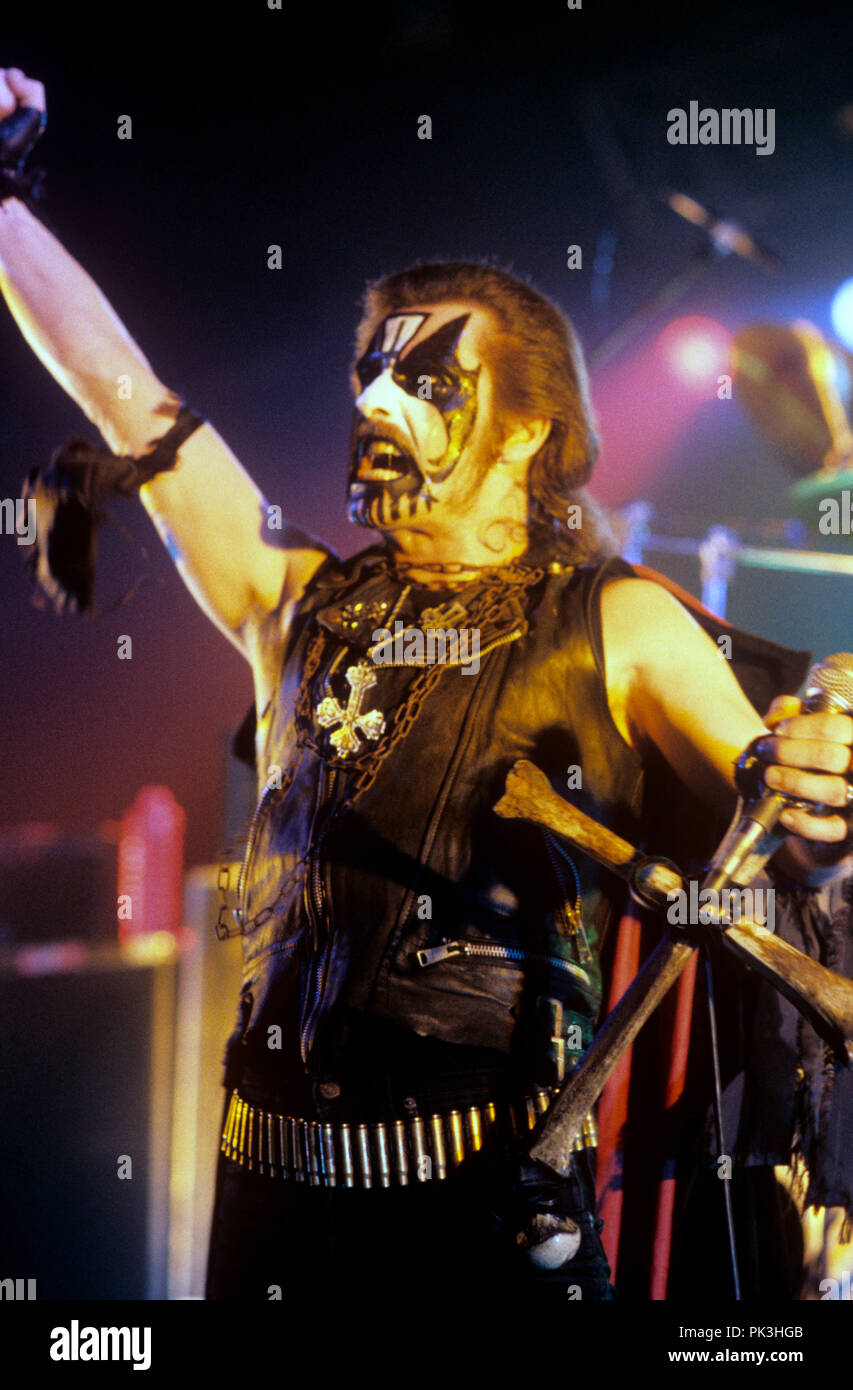 King Diamond sur 03.12.1987 à München / Munich. Dans le monde d'utilisation | Banque D'Images