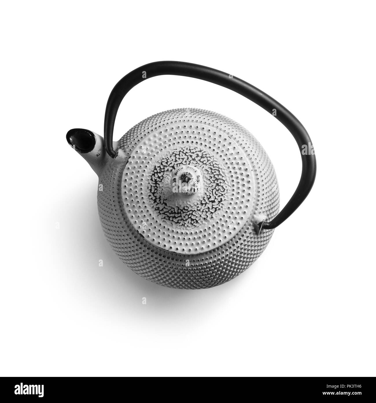 Accessoires à thé sur un fond blanc Banque D'Images