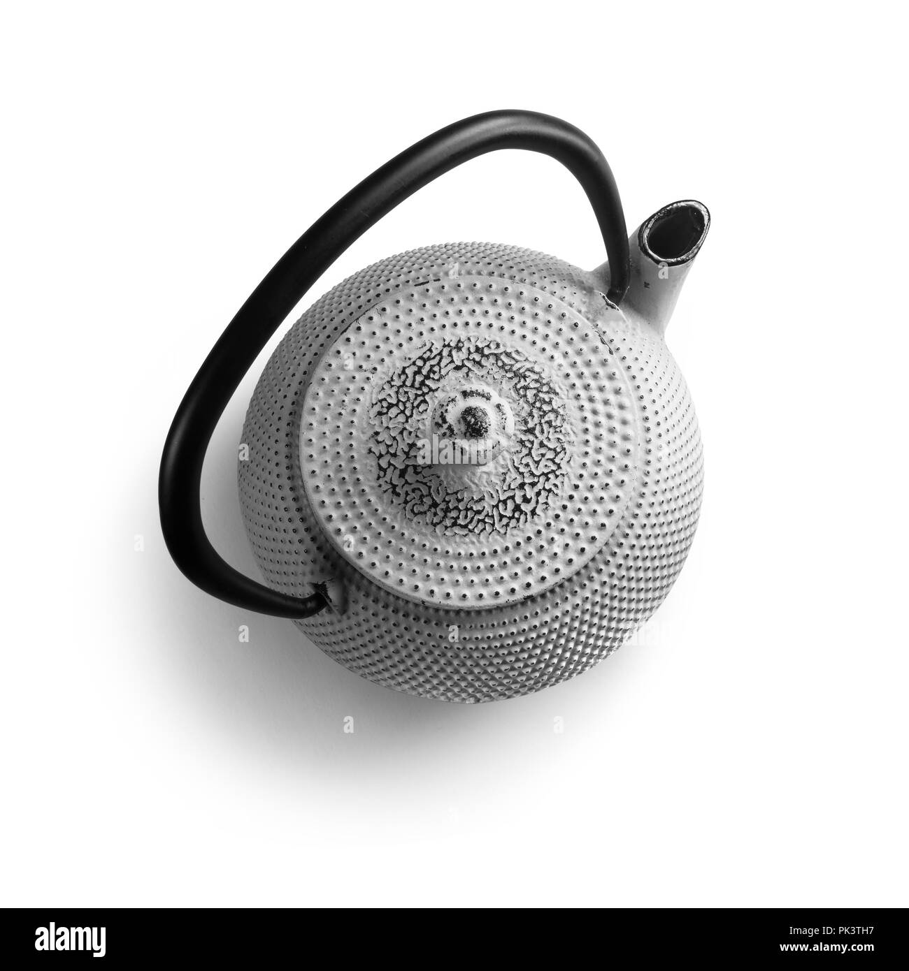 Accessoires à thé sur un fond blanc Banque D'Images