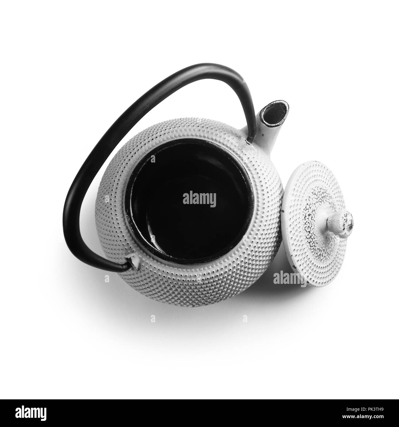 Accessoires à thé sur un fond blanc Banque D'Images