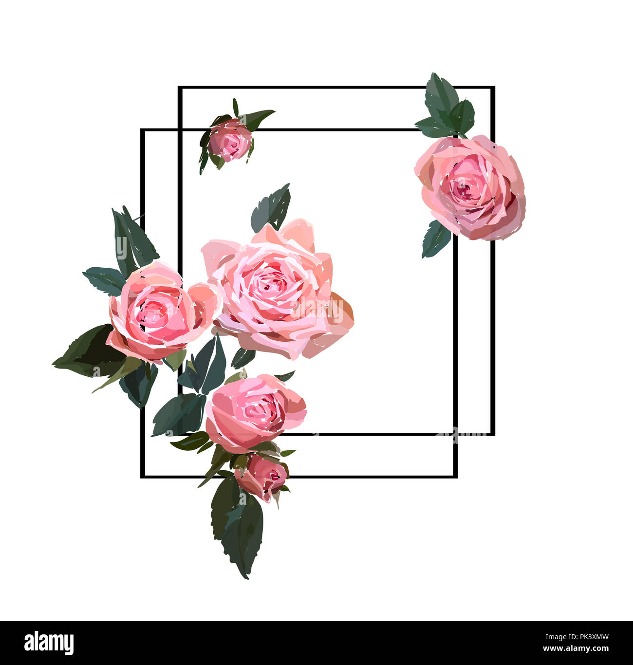 Floral Design Illustration Fleur De Jardin Rose Rose Isolé