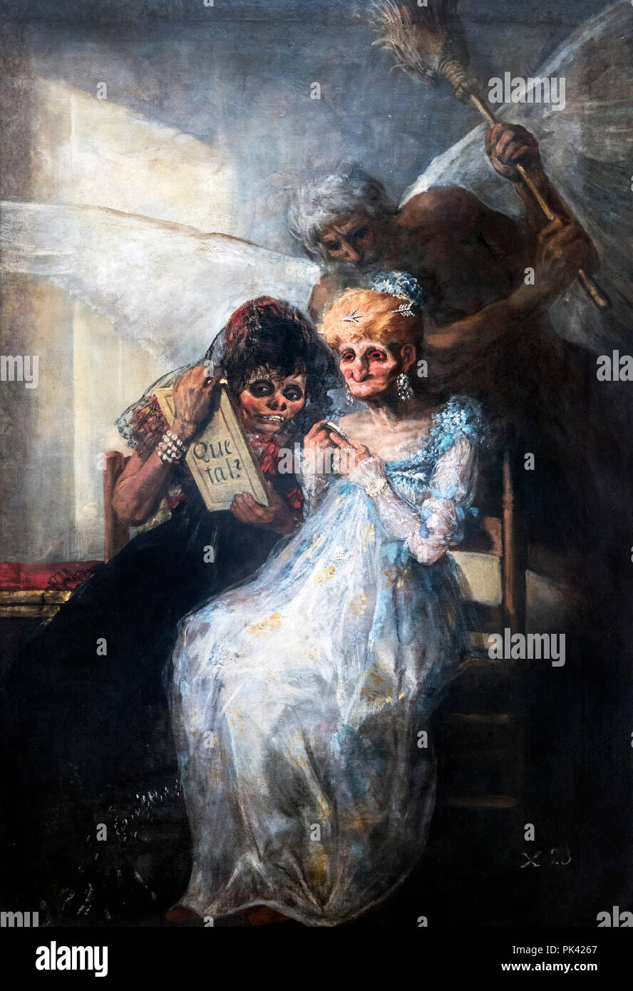 La peinture de Goya. Le 'temps' (ou vieilles femmes Las Viejas o El Tiempo) par Francisco José de Goya y Lucientes (1746-1828), huile sur toile, 1808-12 Banque D'Images
