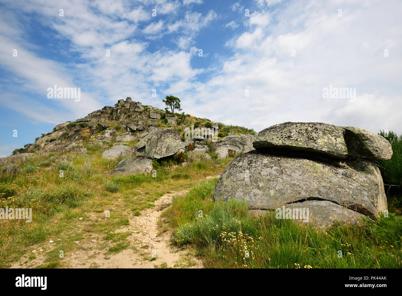 À l'âge de fer Règlement de Outeiro, Lesenho Boticas. Tras os Montes, Portugal Banque D'Images