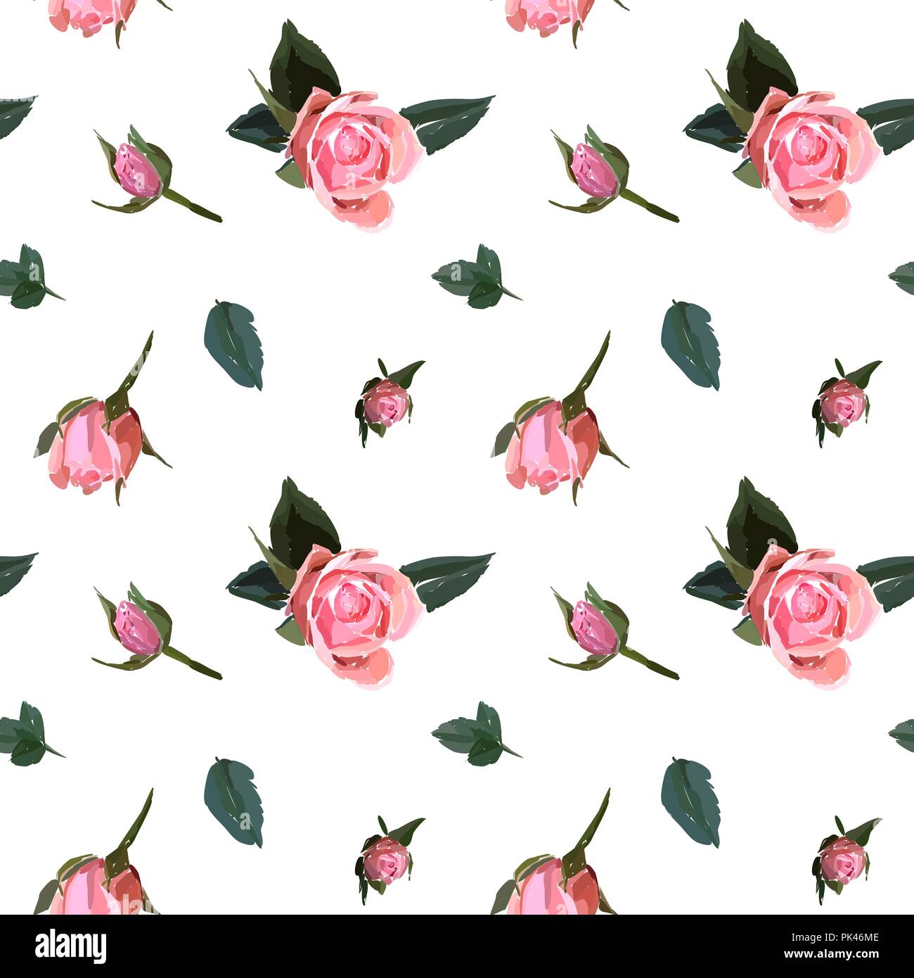 Seamless Floral background pattern. Aquarelle jardin rose roses dans un style dessiné à la main. Fleurs élégantes, vector illustration pour textile, du papier d'emballage Illustration de Vecteur