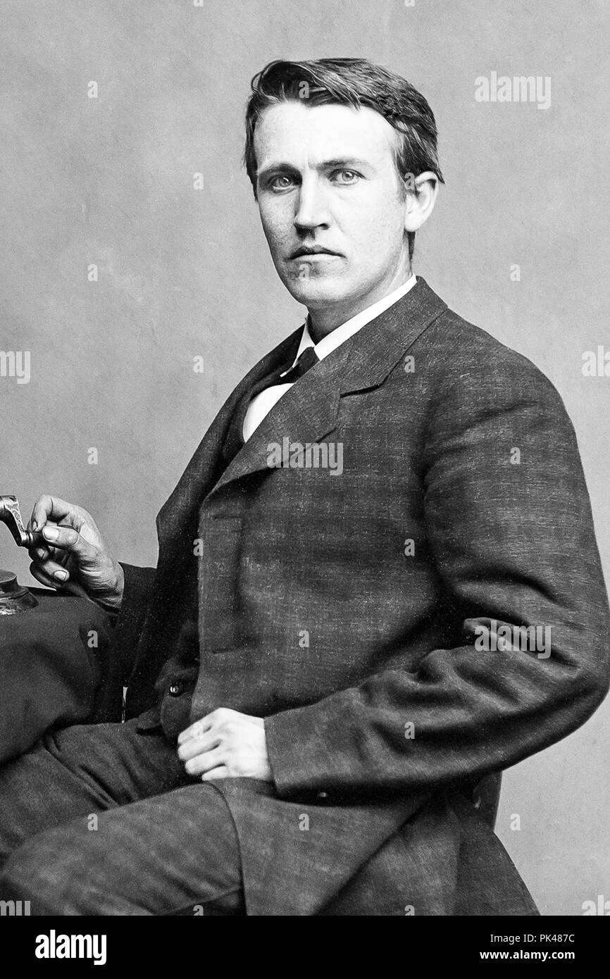 Portrait de Thomas Alva Edison Banque D'Images