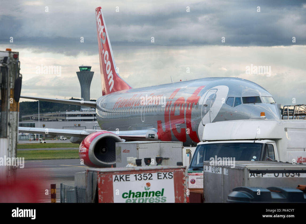 Jet 2 avion aéroport d'Édimbourg Banque D'Images