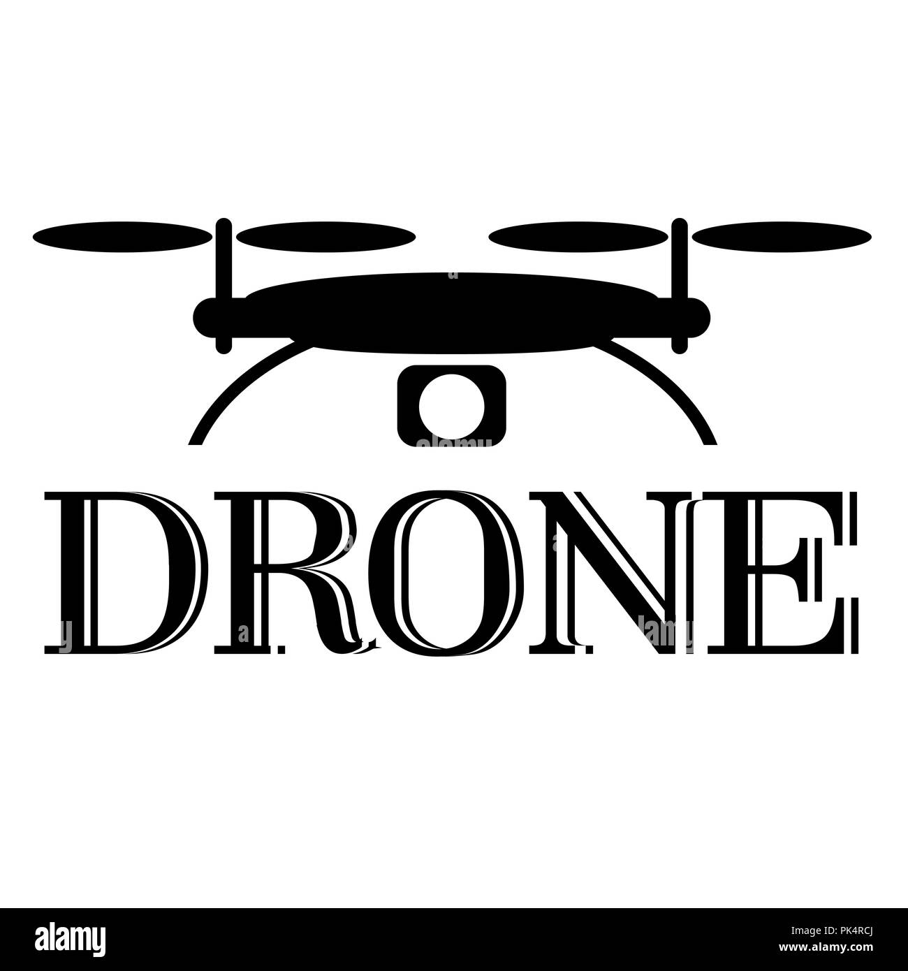 L'icône de drones ou d'un logo sur un fond blanc, vector illustration Illustration de Vecteur
