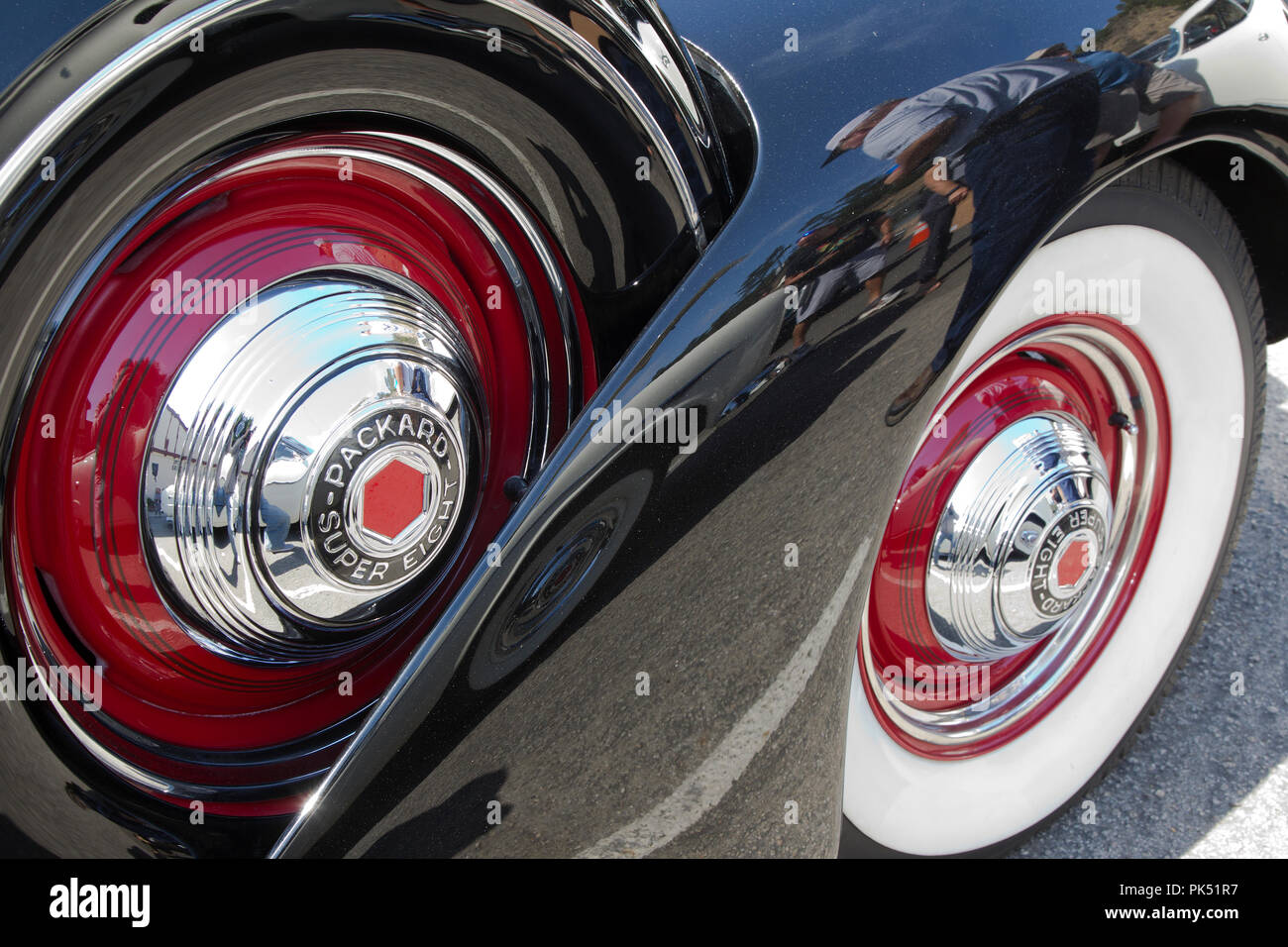 1939 Packard Super 8 roue de secours d'aile Banque D'Images