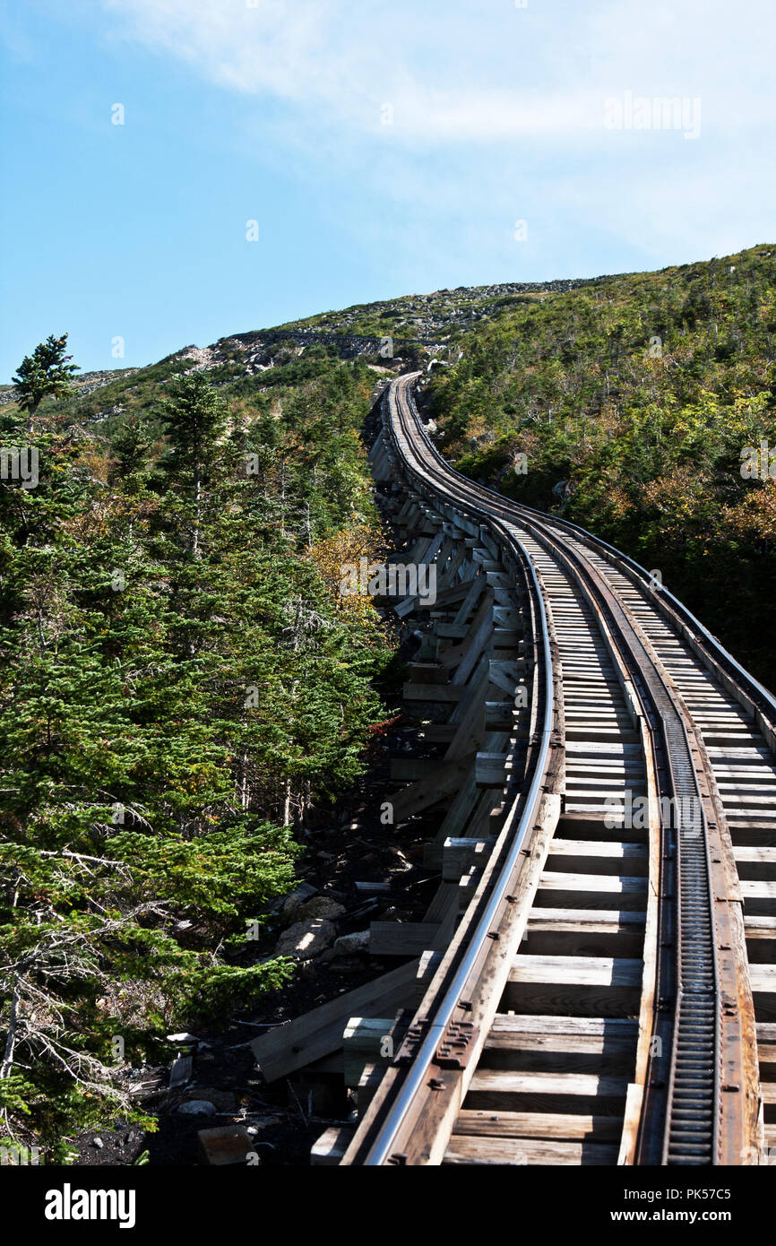 Le New Hampshire, le Mount Washington Cog Railway, Bretton Woods, White Mountain National Forest, le mont Washington, Banque D'Images