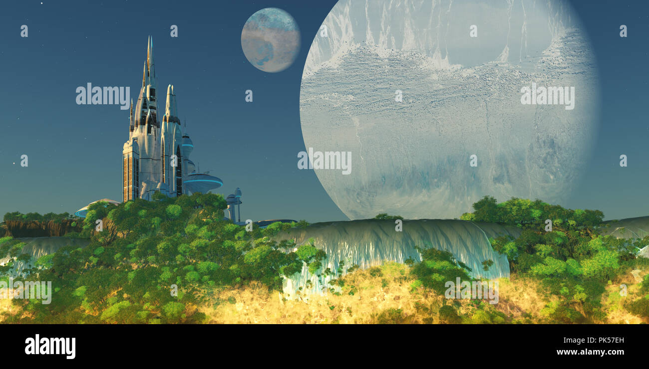 Epsilon Eridani Planète - l'Epsilon Eridani star système a beaucoup de planètes et d'une colonie de la Terre a été établie sur l'un d'entre eux dans l'avenir. Banque D'Images