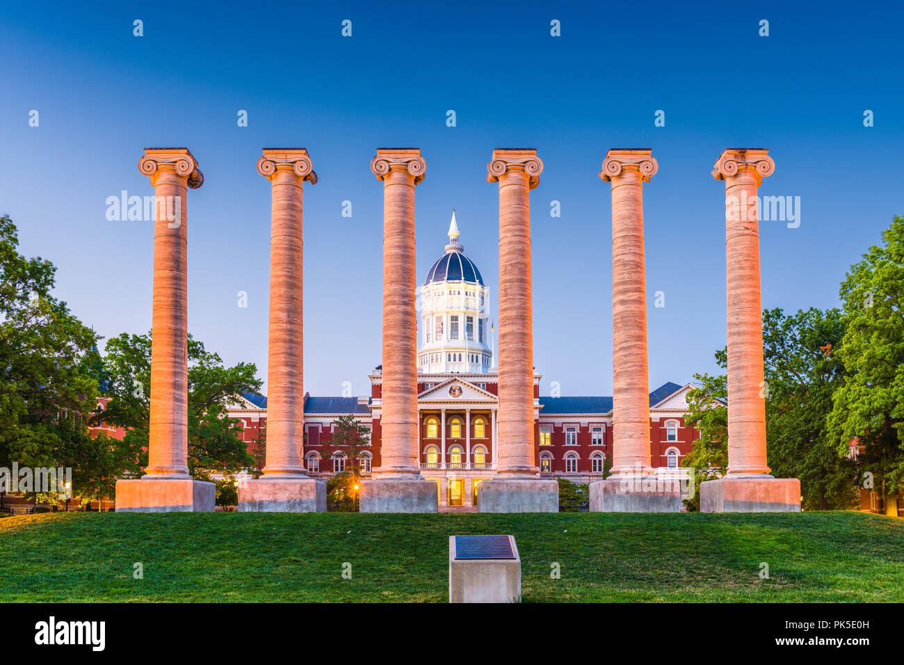 Columbia, Missouri, USA à l'Université du Missouri. Banque D'Images