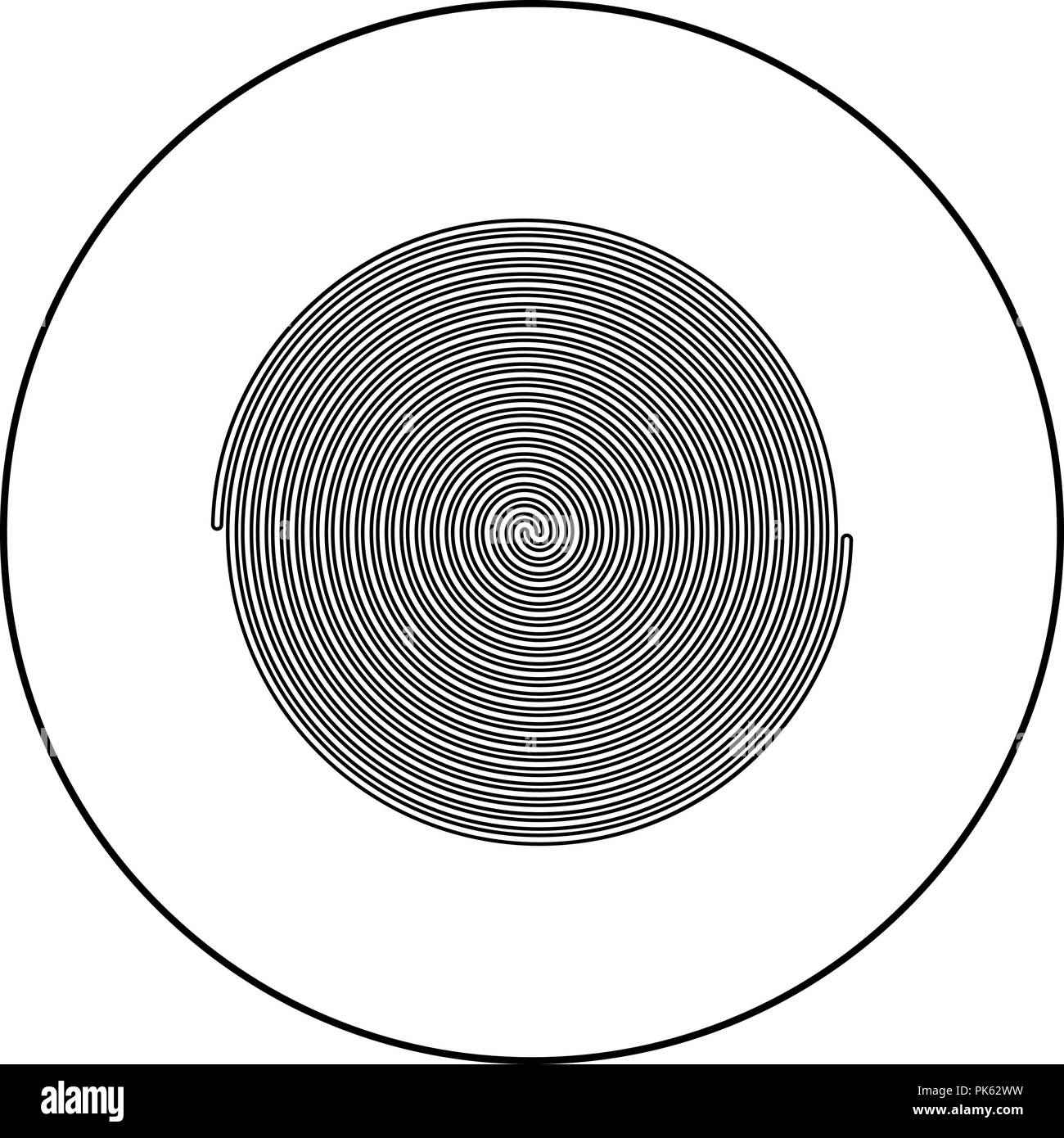 L'icône de couleur noir en spirale en cercle rond contours vector JE Illustration de Vecteur