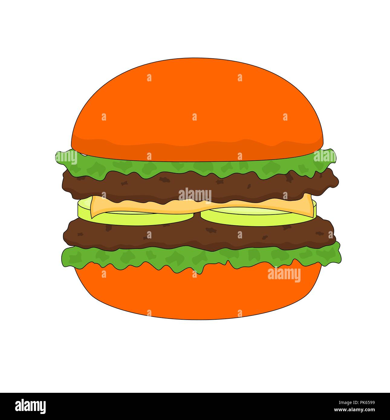 Délicieux isolés fast food burger de viande , icône vecteur Illustration de Vecteur