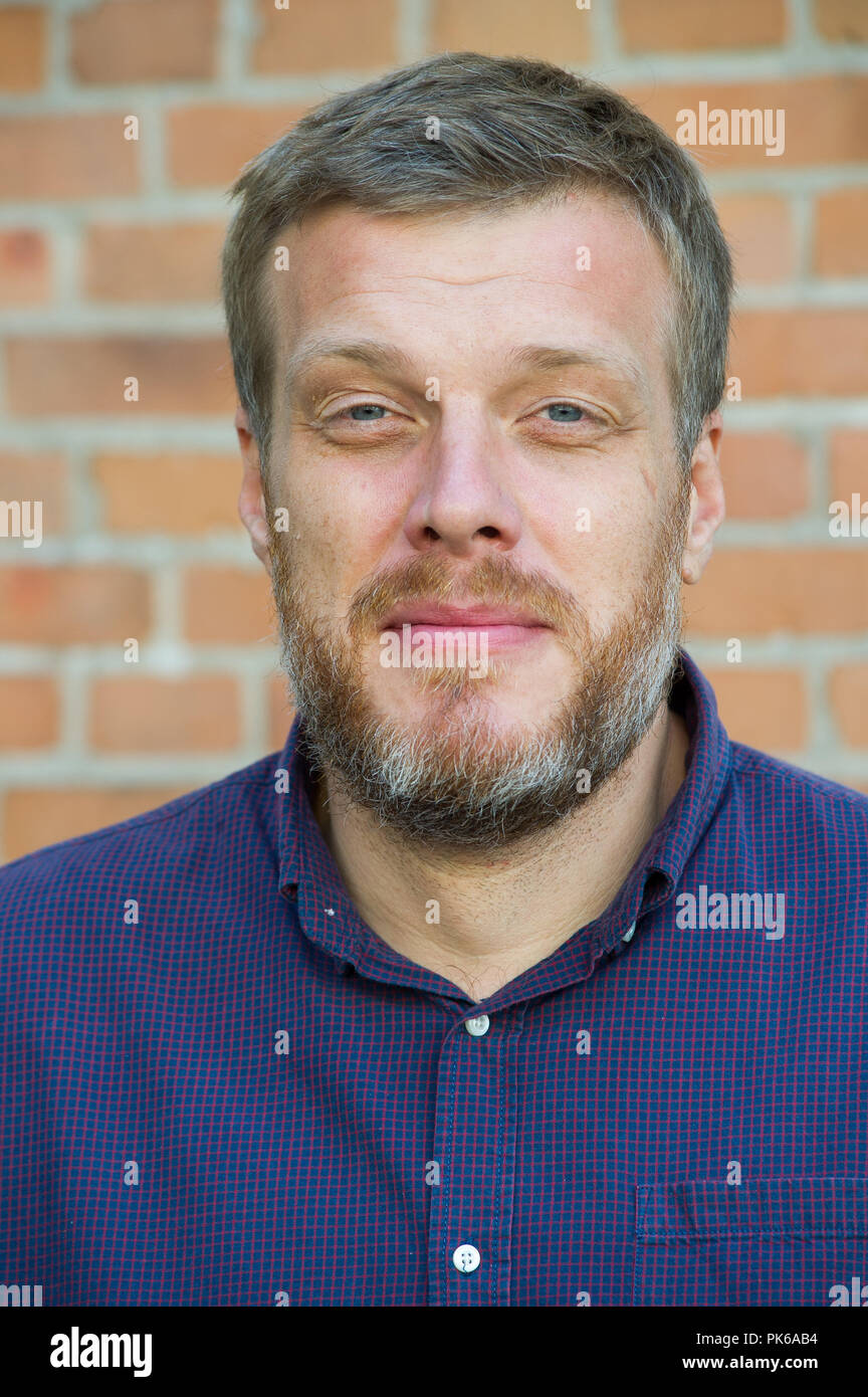 Adrian Zandberg, homme politique de gauche et membre du Conseil de l'Razem (ensemble) partie à Gdansk, Pologne. 5 septembre 2018 © Wojciech Strozyk / Banque D'Images