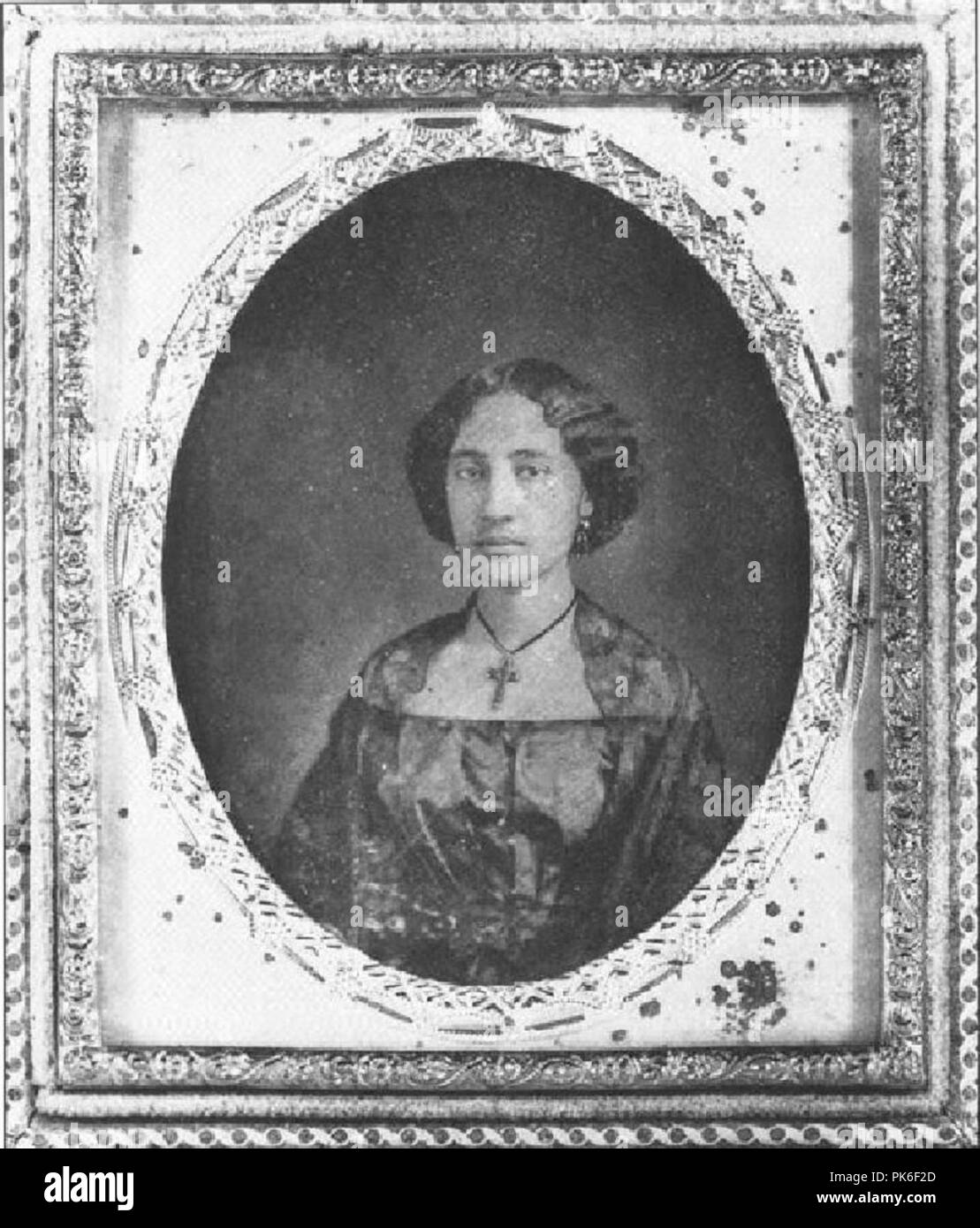 Bernice Pauahi avant le mariage (daguerréotypes encadrés). Banque D'Images