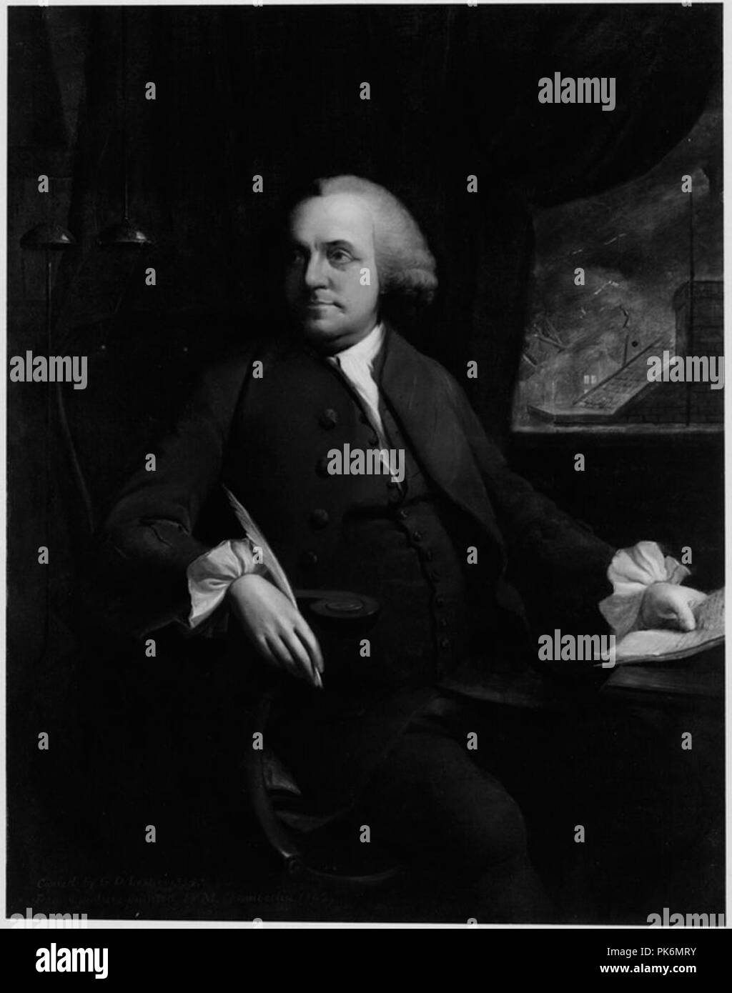 Benjamin Franklin par George Leslie Dunlop. Banque D'Images