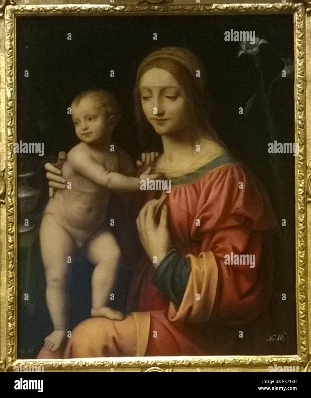 Bernardino Luini, La vierge et l'enfant. Banque D'Images