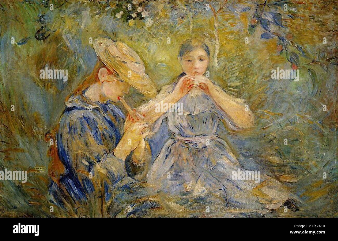 Berthe Morisot - Le joueur de flûte. Banque D'Images