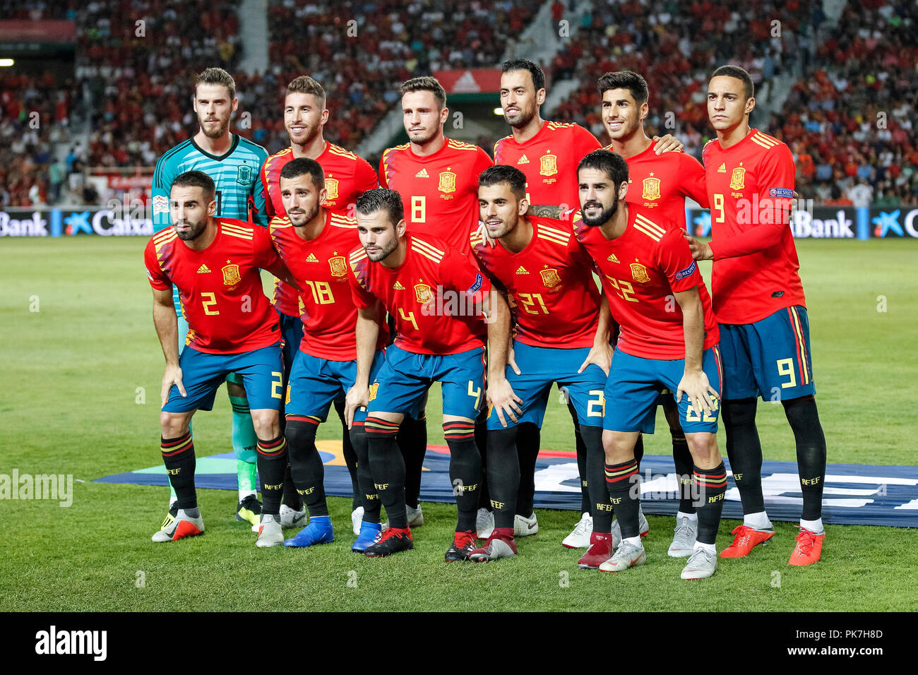 Elche, Espagne. Septembre 11, 2018. Alignmentin espagnol Ligue des Nations Unies de l'UEFA, Groupe 4, une ligue, match entre l'Espagne et la Croatie à la Martinez Valero Stadium. © ABEL F. ROS/Alamy Live News Banque D'Images