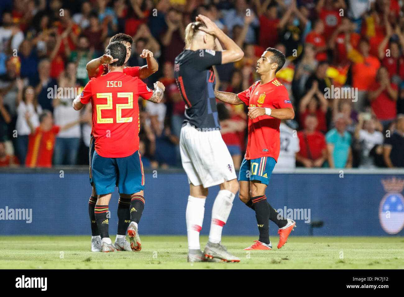 Elche, Espagne. Septembre 11, 2018. Isco pendant le match de l'UEFA Ligue des Nations Unies, Groupe 4, de la Ligue, un match entre l'Espagne et la Croatie à la Martinez Valero Stadium. © ABEL F. ROS/Alamy Live News Banque D'Images