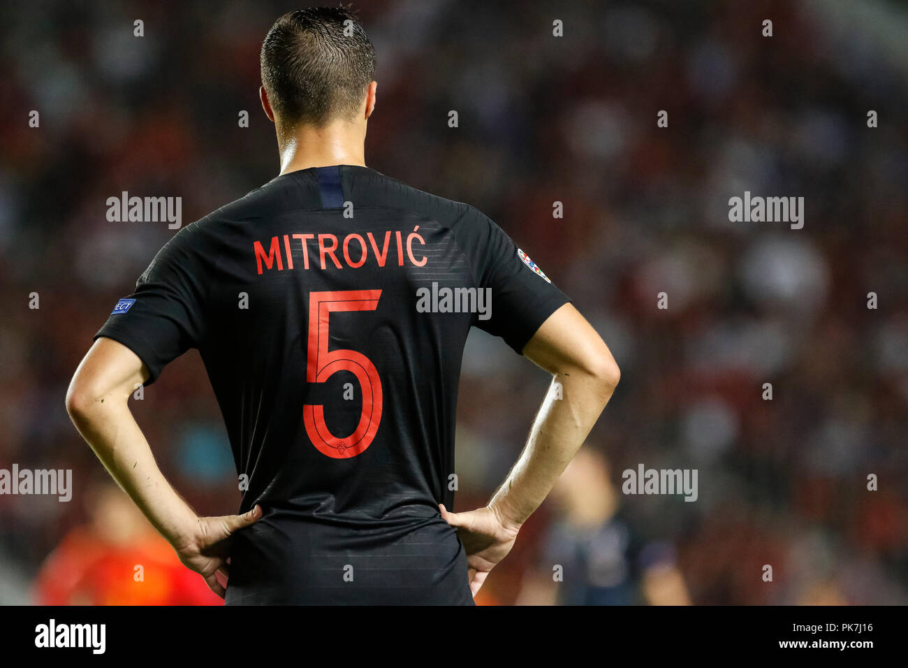 Elche, Espagne. Septembre 11, 2018. Mitrovic pendant le match de l'UEFA Ligue des Nations Unies, Groupe 4, de la Ligue, un match entre l'Espagne et la Croatie à la Martinez Valero Stadium. © ABEL F. ROS/Alamy Live News Banque D'Images